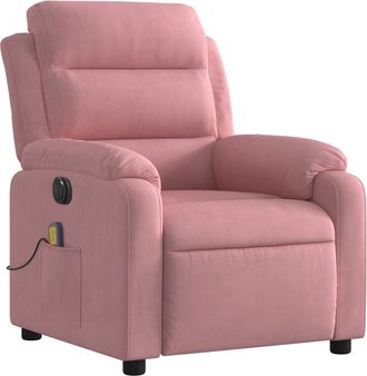 vidaXL Sill&oacute;n Reclinable De Masaje El&eacute;ctrico Terciopelo Rosa Vidaxl