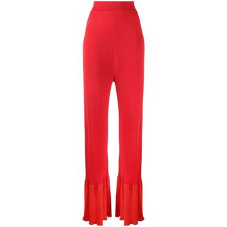 Stella McCartney Collapsing Shape Trousers - female - Stella McCartney - Wide Trousers - Red - S - Trousers