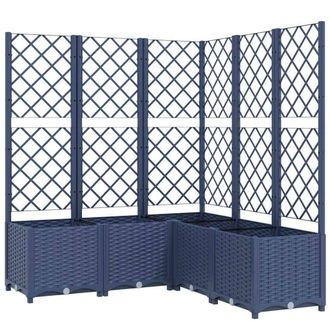 Berkfield Home Garden Planter with Trellis Dark Grey 120x120x136 cm PP | Size: 120 x 120 x 136 cm