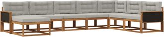 vidaXL Conjunto De Sof&aacute;s De Exterior 8 Uds. Natural Y Gris Claro Vidaxl