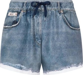 Moschino Faded Blue Casual Shorts With Distressed Hem