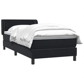 vidaXL Cama Box Spring Con Colch&oacute;n Cuero Sint&eacute;tico Negro 90x210 Cm Vidaxl