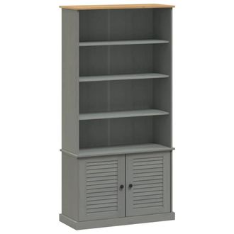 Berkfield Home Bookcase VIGO Grey 85x35x170 cm Solid Wood Pine | Size: 85 x 35 x 170 cm