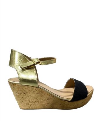 Eric Michael Womens Dora Ankle Strap Wedge Sandals In Black