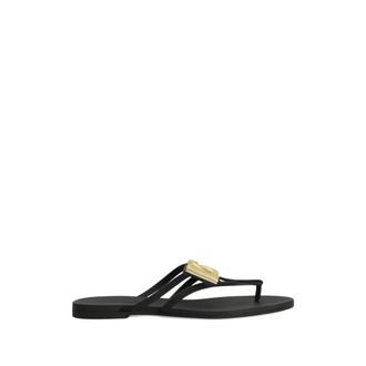 Dolce & Gabbana Flip Flops, female, Black, Size: 6 US Beachwear 8E831