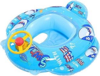 Trade Shop Trade Shop - Chaleco Salvavidas Hinchable Infantil Con Braga Y Respaldo 70 Cm Tibur&oacute;n Azul