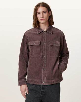 AllSaints Mens Cotton Castleford Corduroy Overshirt, Size: XXL