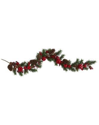 Nearly Natural 6Ft. Apple, Berries And Pinecone Artificial Garland