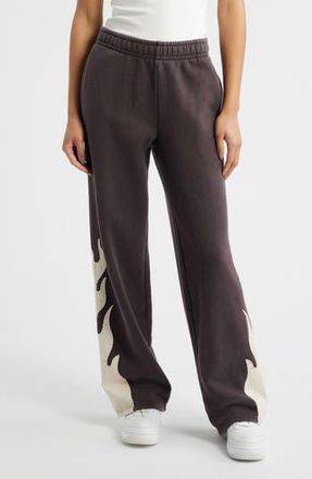 PacSun Flame Appliqu&eacute; Sweatpants in Brown at Nordstrom Rack, Size X-Small