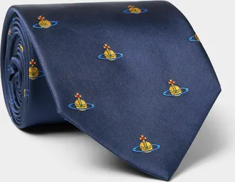 Vivienne Westwood Mens Mini orb pure silk tie