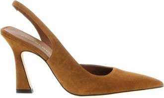 Stuart Weitzman Brown Solid Pointed Toe Pumps