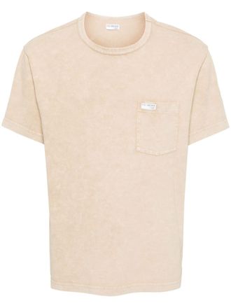 Fay logo-appliqu&eacute; cotton T-shirt - Neutrals