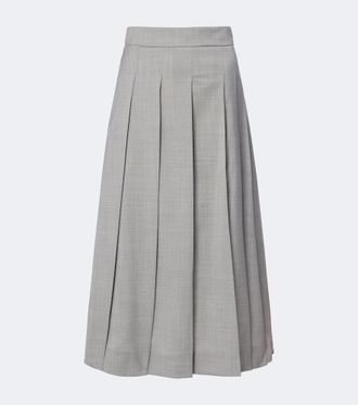 Max Mara Falda larga de lana virgen plisada