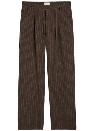 Oliver Spencer Orsman Striped Wool-blend Trousers - Bronze - S