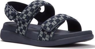 FitFlop F-Mode Go Checkerboard Sandal in Dark Denim at Nordstrom, Size 7.5