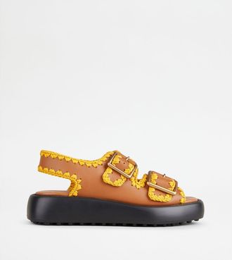 Tod's Double Strap Sandals in Leather