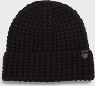 Coach Womens Coach Waffle Knit Beanie Hat Black - Size: O/S