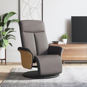 vidaXL Sill&oacute;n Reclinable Con Reposapi&eacute;s Tela Gris Taupe Vidaxl