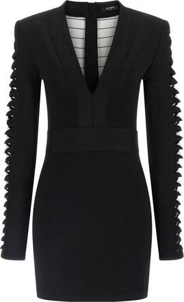 Balmain Black Cut-out dress