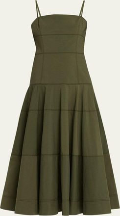 Veronica Beard Ilona Tiered Faille Midi Dress