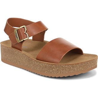 Dr. Scholls Happy Lucky Wedge Platform Sandal in Honey Brown at Nordstrom, Size 6.5