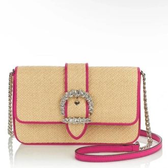 Jimmy Choo London Cheri Raffia and Leather Crossbody