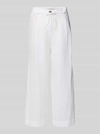 Christian Berg Leinenhose mit Bindeg&uuml;rtel in Weiss, Gr&ouml;&szlig;e 34