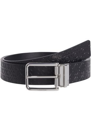 Calvin Klein Wendeg&uuml;rtel CALVIN KLEIN ADJ/REV WARMTH MONO 35MM, Herren, Gr. 11,5, schwarz (seasonal mono schwarz, schwarz), Rindsleder, unifarben, G&uuml;rtel Wendeg&uuml;rt