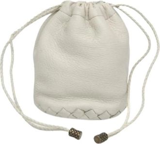 Bottega Veneta Pre-owned Mini Drawstring Bag - Dames - Vintage Tas - Wit - ONE Size - Leer - Vintage