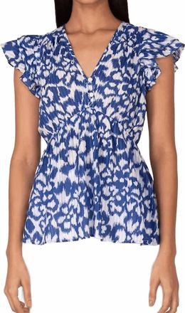 Banjanan Banjanan Kira V-Neck Top In Bluing