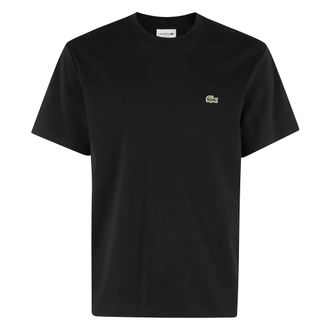 Lacoste T-Shirts, male, Black, Size: L Cotton T-Shirt