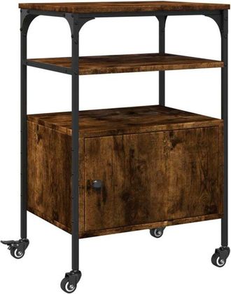 vidaXL Supporto Stampante 3 Livelli Rovere Fumo 50x40x76cm Multistrato - Vidaxl