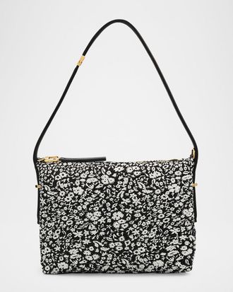 Toteme Bevel Beaded Floral Shoulder Bag