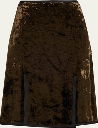 Jil Sander Crushed Velvet Slit Skirt