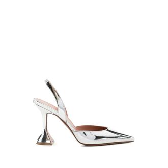 Amina Muaddi Dames, Schoenen, Grijs, Maat: 37 1/2 EU Leer
