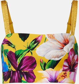 Dolce & Gabbana Floral silk-blend crop top