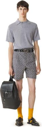 Lanvin Printed Cotton Shorts in Storm/black at Nordstrom, Size 52 It