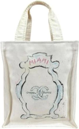Chanel Pre-owned Tote Bags, female, White, Size: ONE SIZE Pre-owned Vintage Tote Bag