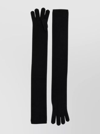 Max Mara long length knitted five-finger gloves