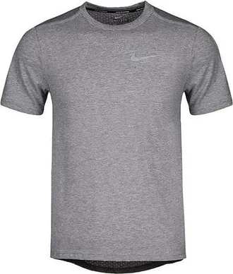 Nike Mens Nike Stripe Logo Printing Running Quick Dry Round Neck Short Sleeve Gray T-Shirt 892814-036