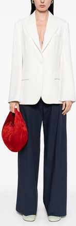 P.A.R.O.S.H. Womens Cotton Wide-leg Trousers - Dark Blue - Size Medium