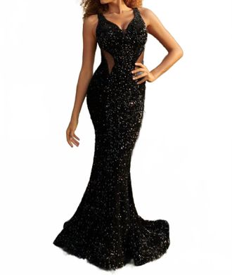 Faviana Sequins Prom Dress In Black