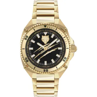 Plein Sport Thunder Force Quartz Bracelet Watch, 47mm in Gold at Nordstrom Rack
