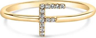 House of Brilliance 10K Gold Diamond Accent Initial A-Z Ring