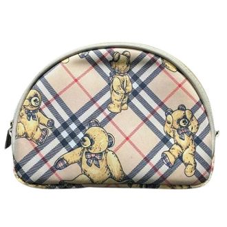 Burberry Pre-owned Clutches, female, Beige, Size: ONE SIZE Pre-owned Polyester Cosmetic Pouch