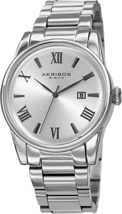 Akribos XXIV Quartz Silver Dial Mens Watch AK1056SS