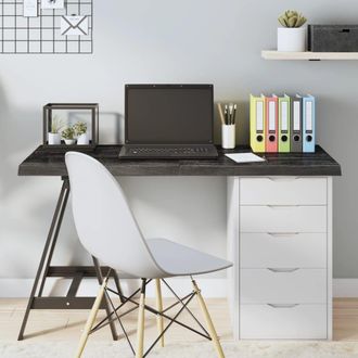 Berkfield Home Table Top Dark Grey 120x50x(2-4) cm Treated Solid Wood Oak