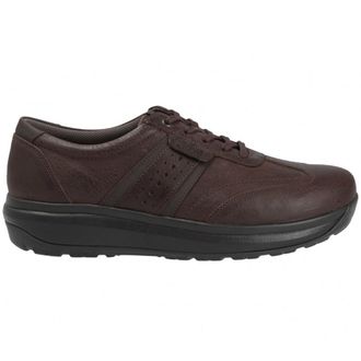 Joya David Leather Mens Low Top Trainers - Dark Brown - Size:UK 10.5