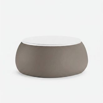 Plust Mesa De Centro Baja Redonda Container De Dise&ntilde;o Moderno T Ball - Beige Juta