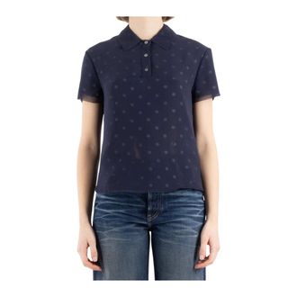 Acne Studios Navy Blue and White Shirt - female - Acne Studios - Polo Shirts - Blue - S - Tops